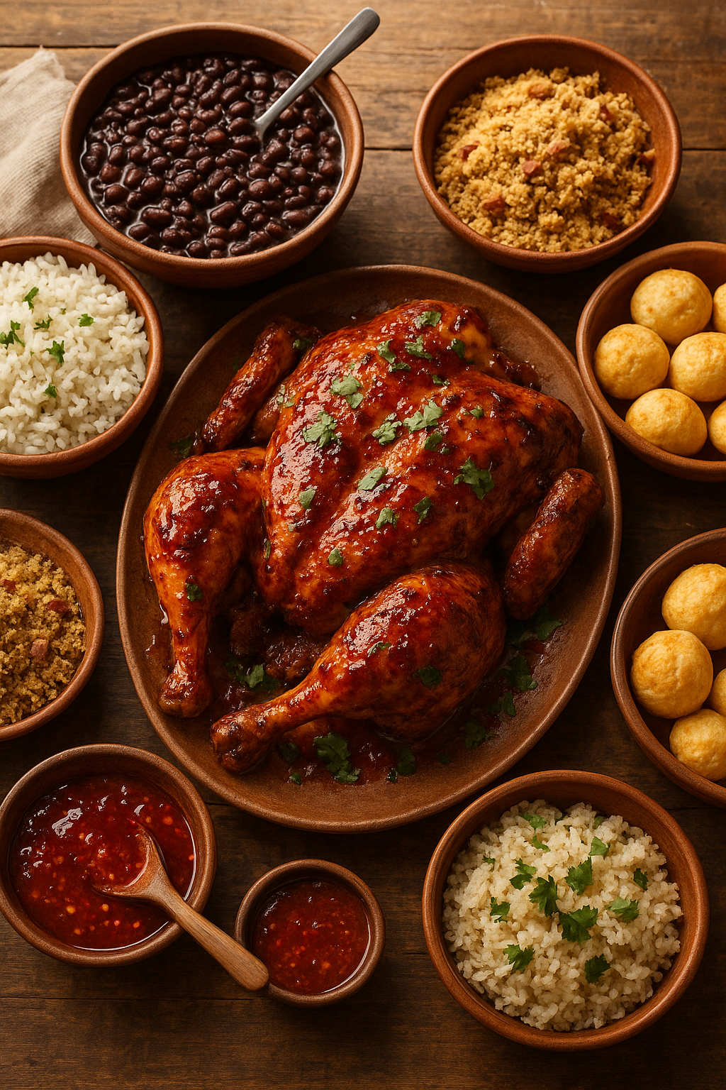 🍗 Frango Assado com Molho de Pimenta Doce (Brazilian Roasted Chicken with Sweet Pepper Jam Glaze)