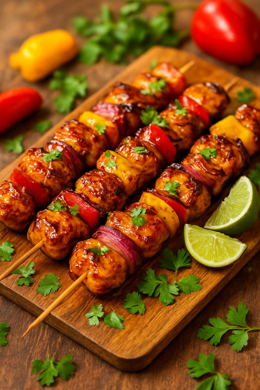 Sweet & Spicy Rollicking Buckaroo Chicken Skewers
