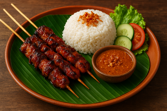 Indonesian Pork Satay with Rollicking Buckaroo Pepper Jam & Adobo Lime Glaze