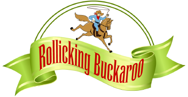 rollicking buckaroo cowboy riding a horse