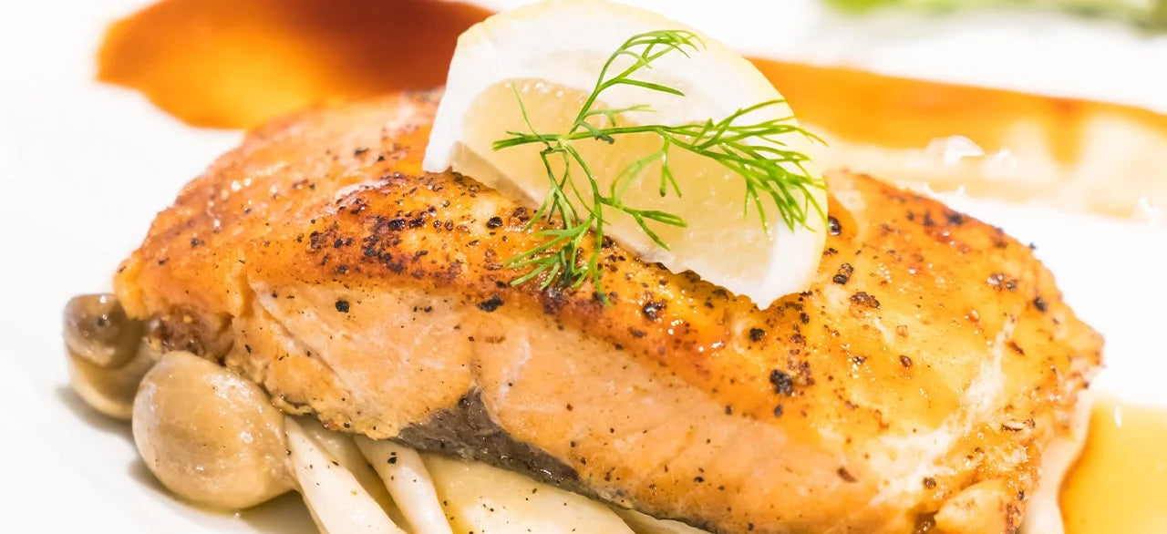 pepper jam glazed tilapia with a lemon on top