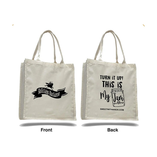 Rollicking Buckaroo canvas bag white
