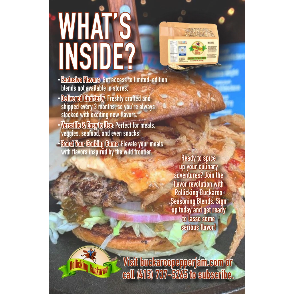 Burger glazed with Rollicking Buckaroos Pepper Jam