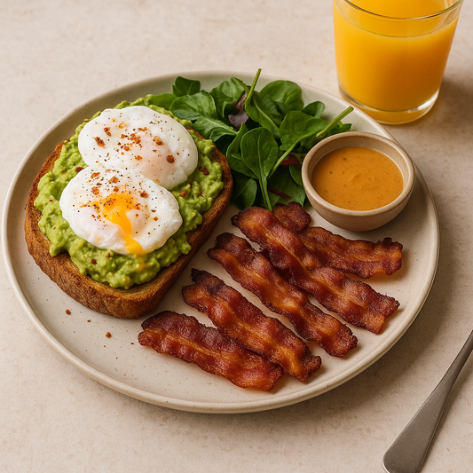 Rollicking Avocado Toast Brunch Bowl with Spicy Jam Drizzle