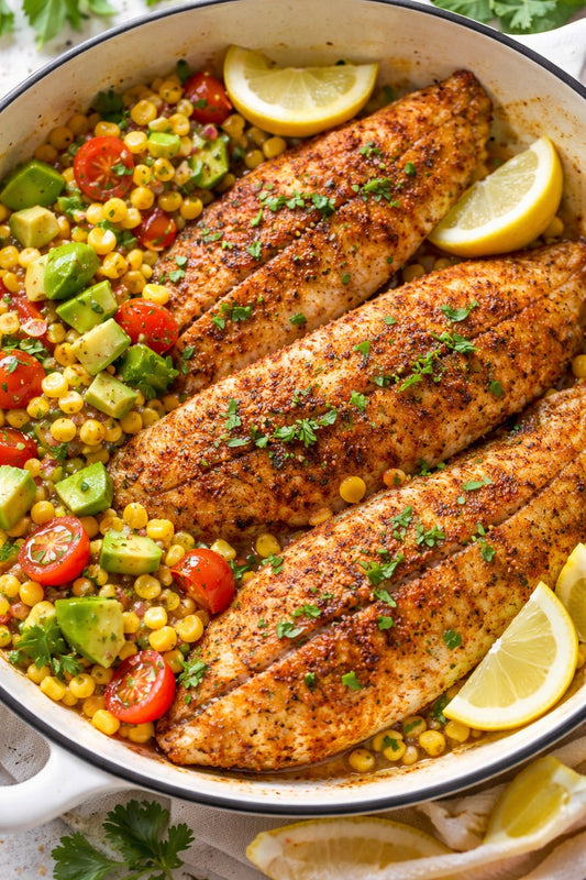 Bristol Bay Flounder with Mango Avocado Salsa