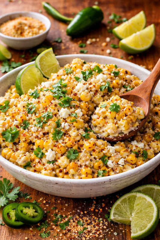 🌽 Creamy Jalapeño Street Corn (Elote-Style, Easy Heat)