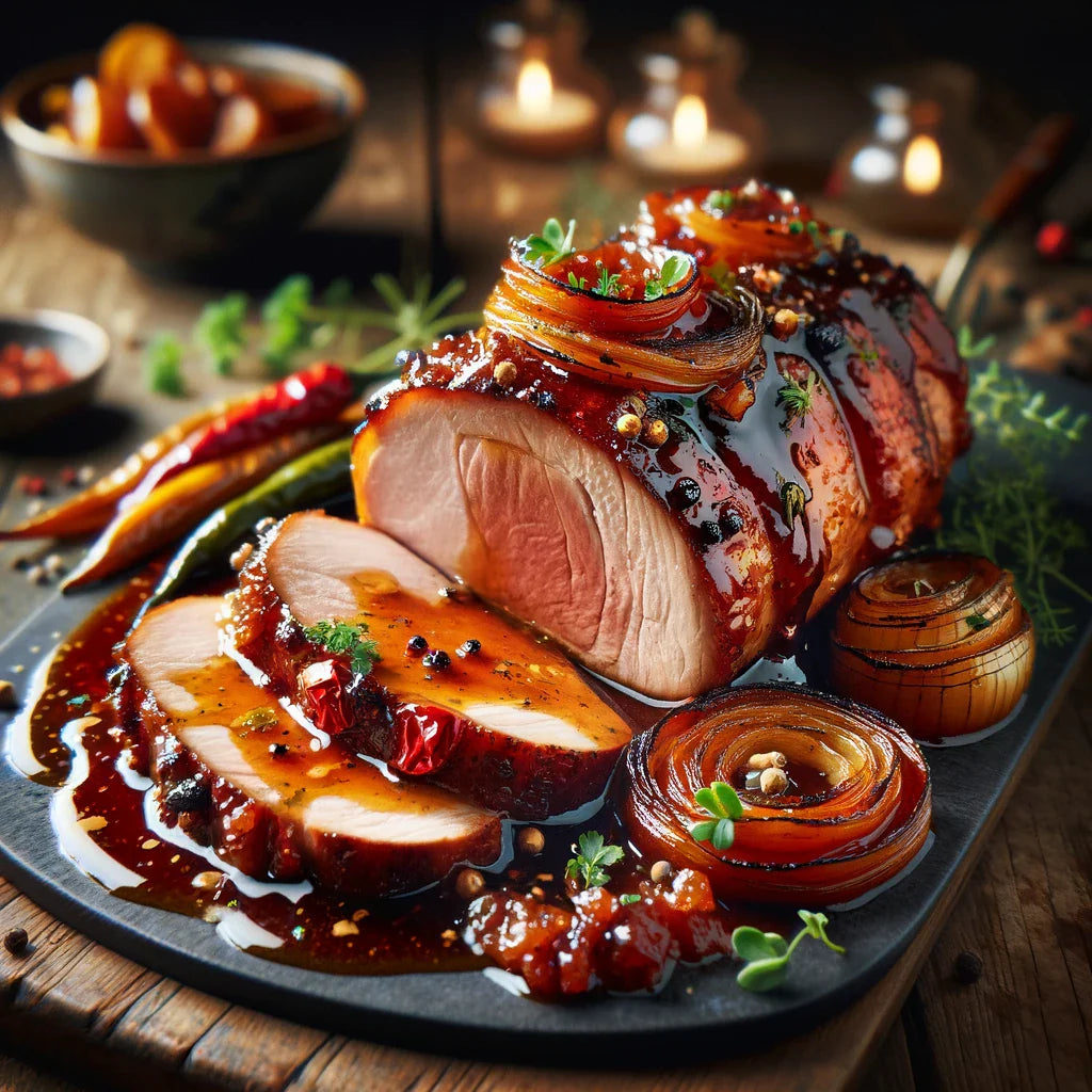 Pork Loin Onion Pepper Jam Glaze