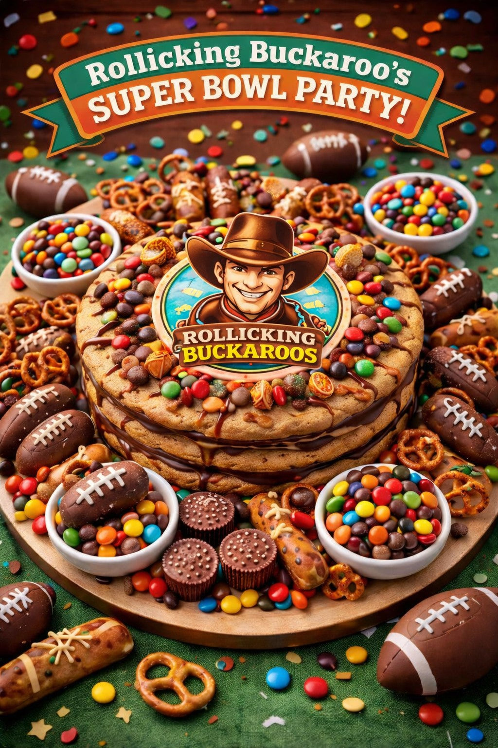 Super Bowl Cookie Cake Party Board