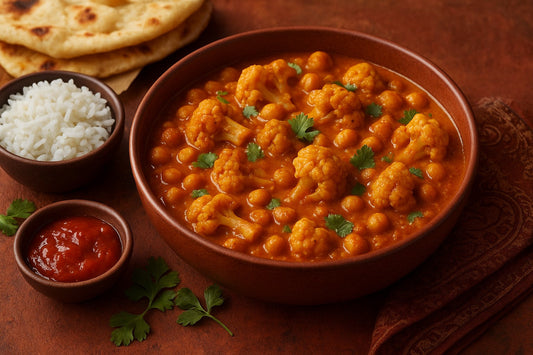 Vegan Cauliflower &amp; Chickpea Curry with Pepper Jam