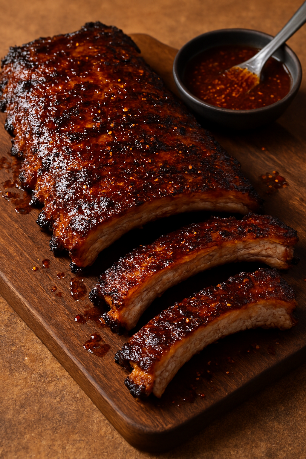 Honey Aleppo Pepper Glazed Cowboy Ribs
