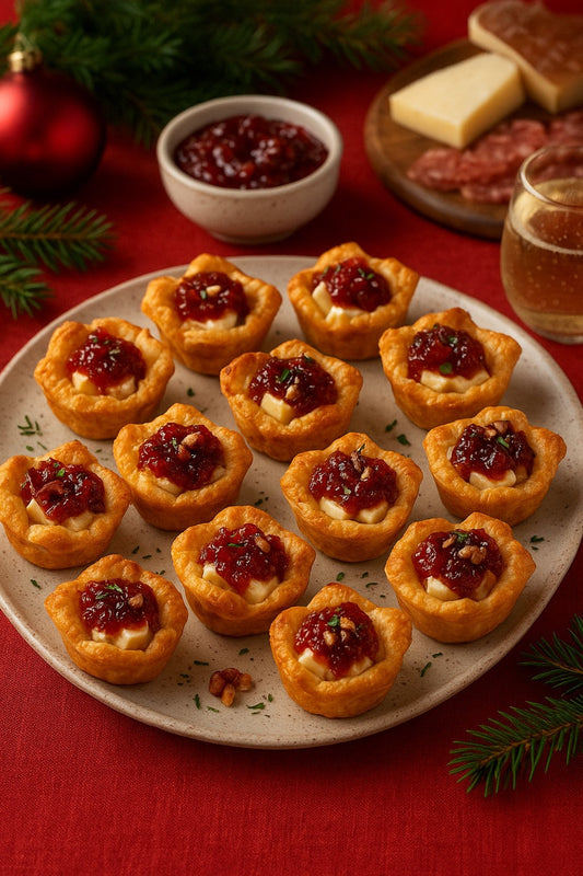 Holiday Pepper Jam Brie Bites