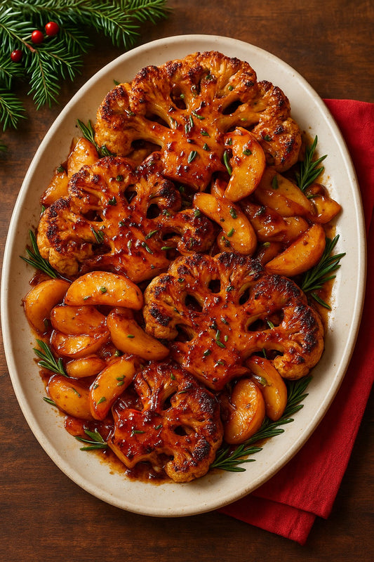 Holiday Pepper Jam–Glazed Roasted Cauliflower Steaks