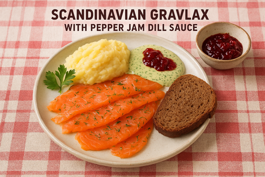Scandinavian Gravlax with Pepper Jam Dill Sauce