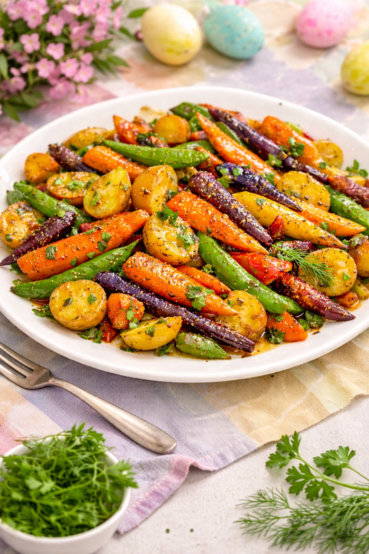 Sweet & Savory Pepper Jam–Glazed Spring Vegetables 🌷