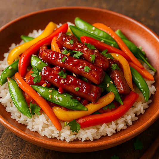 Sticky Pepper Jam Seitan Stir-Fry
