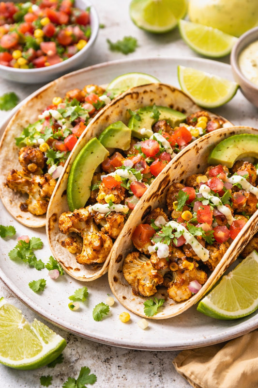 Adobo Lime Cauliflower Tacos with Avocado