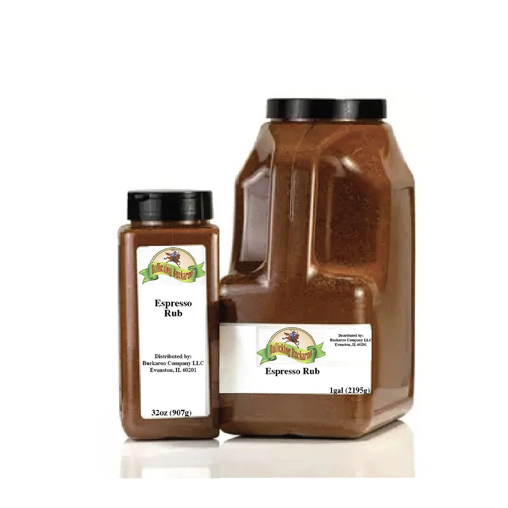 Espresso Rub seasoning blends wholesale bottles from Rollicking Buckaroo